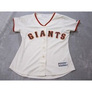 San Francisco Giants Jersey Womens Medium Cream Majestic Cool Base Made USA MLB
